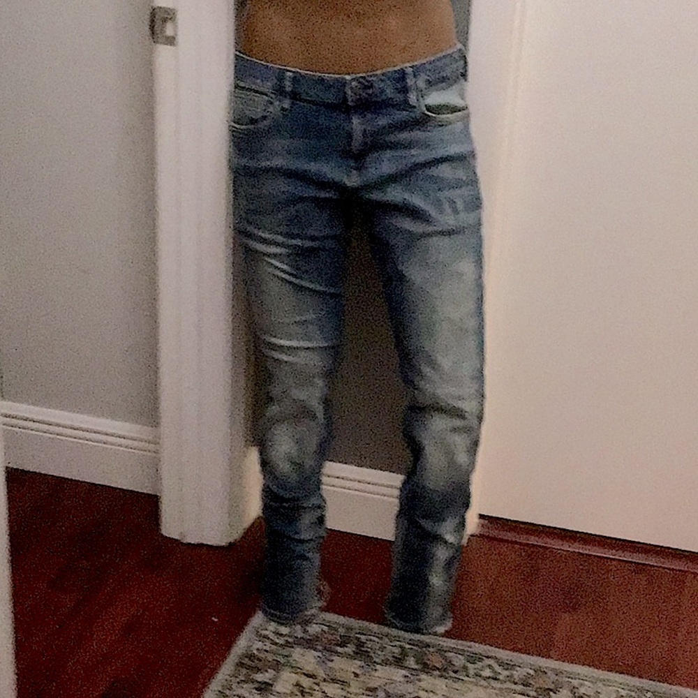 Scotch &Soda TYE slim straight jeans W30inxL32in  medium worn blue jean in color